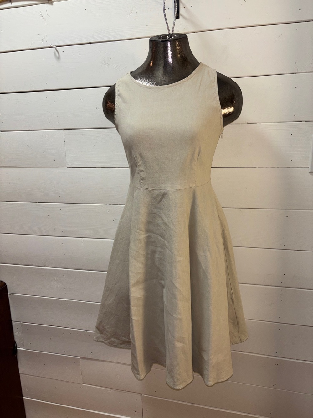 SARAH PACINI Beige Linen Blend Dress Size 0 XS - Picture 8 of 15
